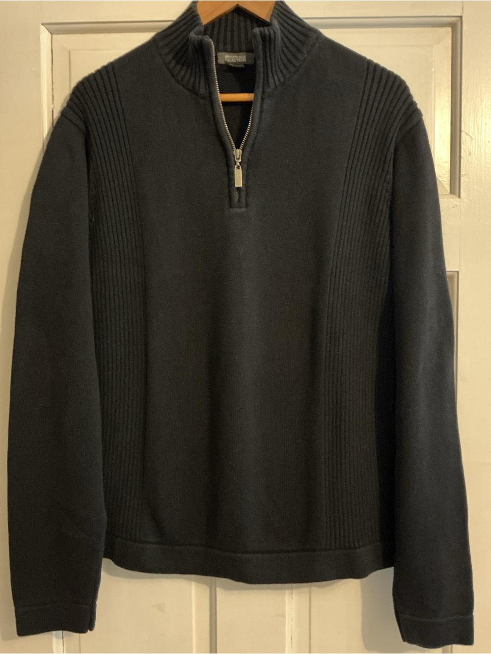 Kenneth Cole Men's Black Quarter-Zip Crewneck Sweater - Picture 2 of 7